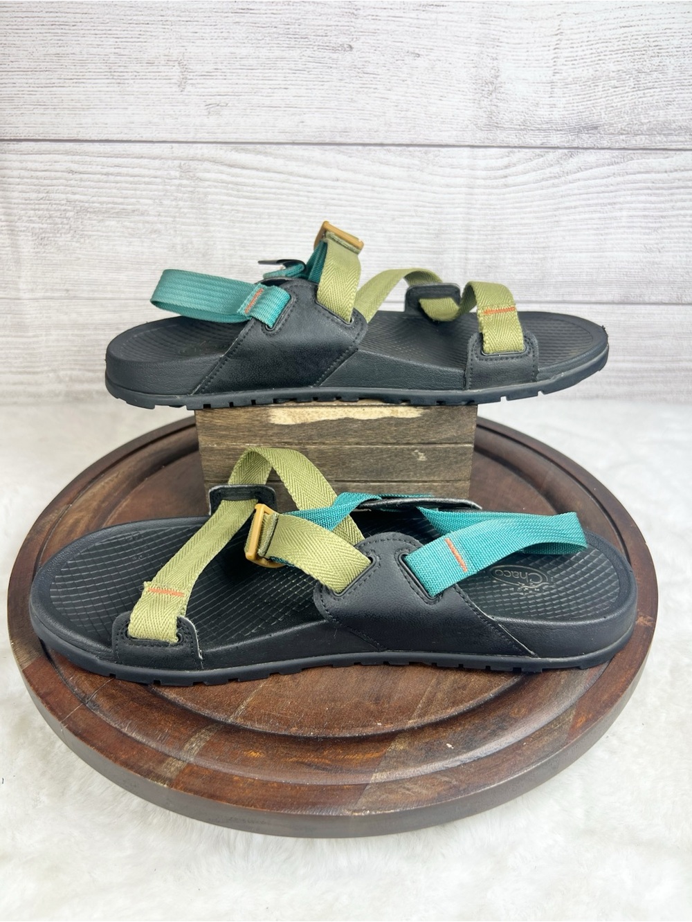 Chaco Lowdown Blue Green Strappy Sandals Women’s Size 9 Outdoor Boho Shoes Beach - Picture 7 of 9